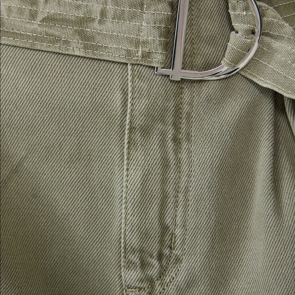 Zara Olive High Waist Paperbag Shorts - Picture 11 of 11